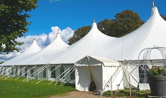 multiple portable restrooms for large-scale outdoor events, ensuring availability for all guests in Ingram